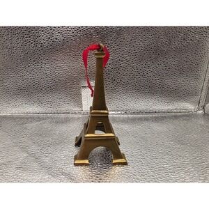 Vintage Restoration Hardware Eiffel Tower 5" Brass Christmas Ornament  1990s Era